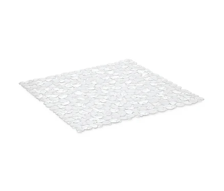 Quadratische, transparente Duschwanneneinlage.