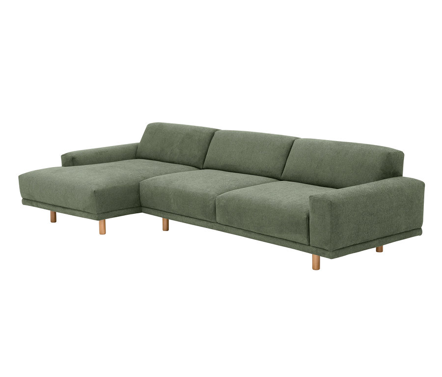 Grünes Ecksofa »Penelope«, links.