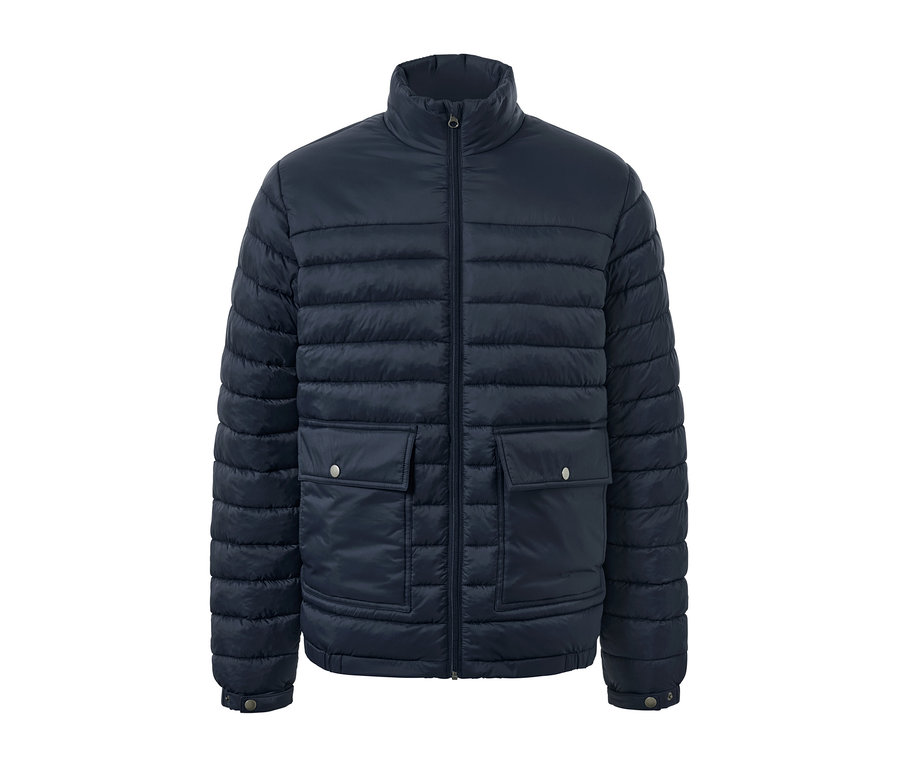 Marineblaue Steppjacke.