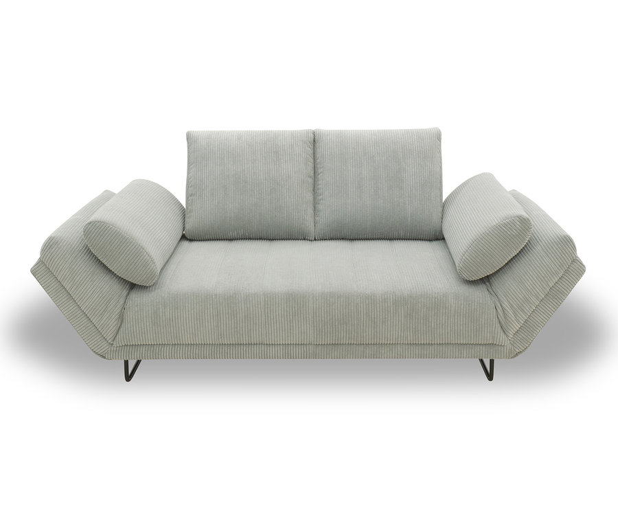 Graues DOMO collection Daybed »Molde Leif55« mit zwei Kissen.