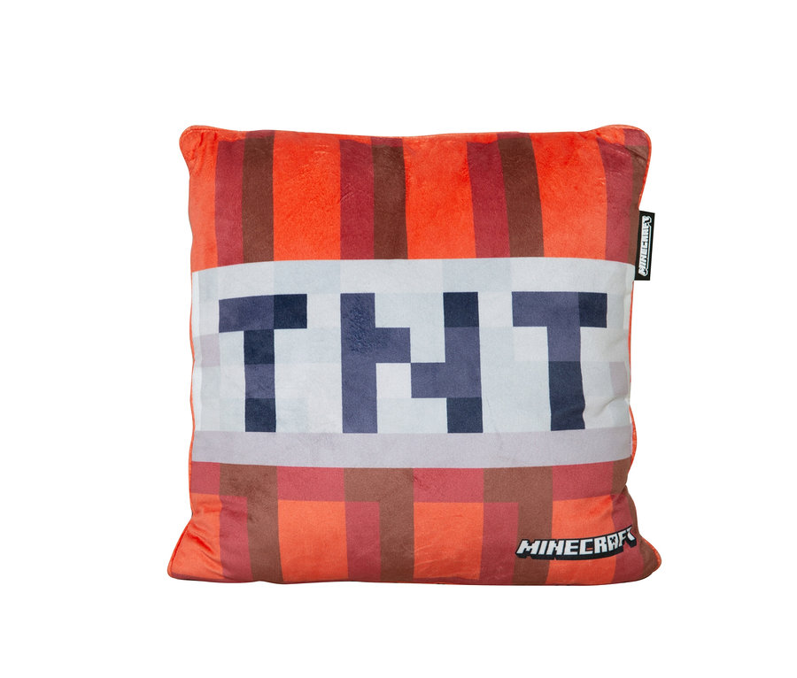Quadratisches MINECRAFT Dekokissen mit TNT Motiv.