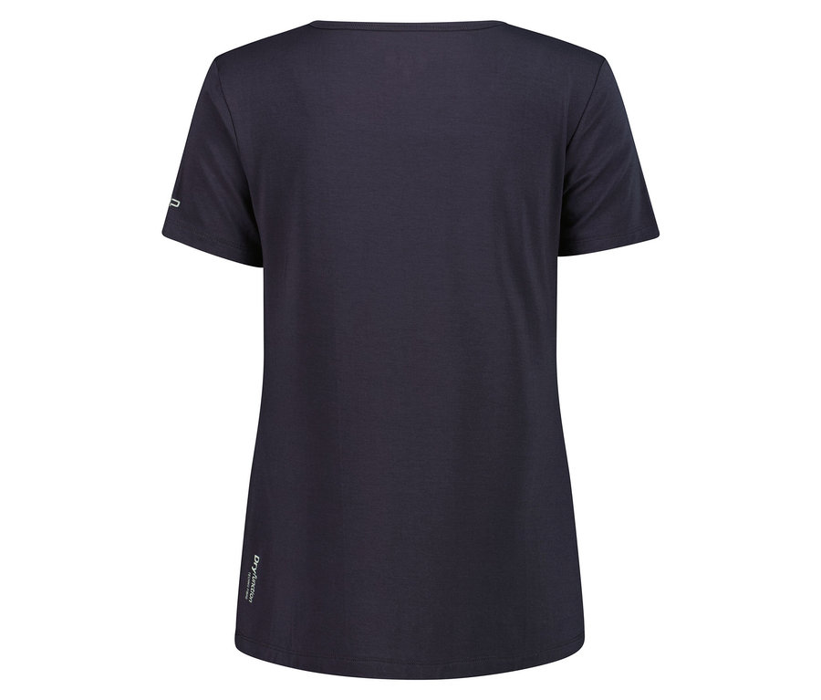 Dunkelblaues T-Shirt von hinten.