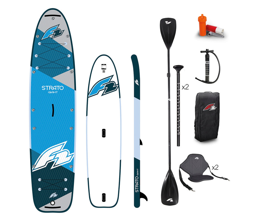 F2 SUP Board »Strato Giant« mit Paddel, Pumpe, Reparaturset, Rucksack, Sitz und Finne.