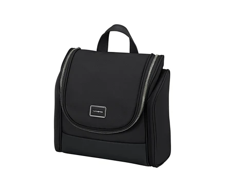 Schwarzes Samsonite IMAGE Toilet Kit Hanging mit Tragegriff und Reißverschluss.