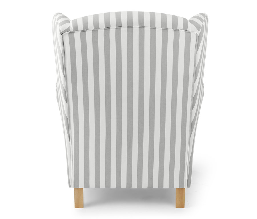 Rückansicht des gestreiften Ohrensessels »Luke«.