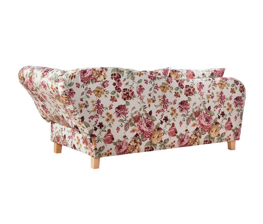 Rückansicht der Recamiere »Saturn« mit Stauraum, rechts, floral.