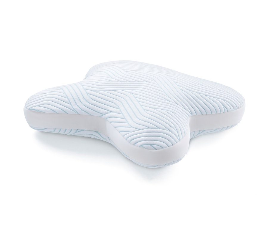 TEMPUR® All-Around SmartCool™ Schlafkissen mit blauen Wellen auf weißem Hintergrund.