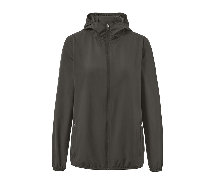 Leichte Funktionsjacke mit Reißverschluss und Kapuze.
