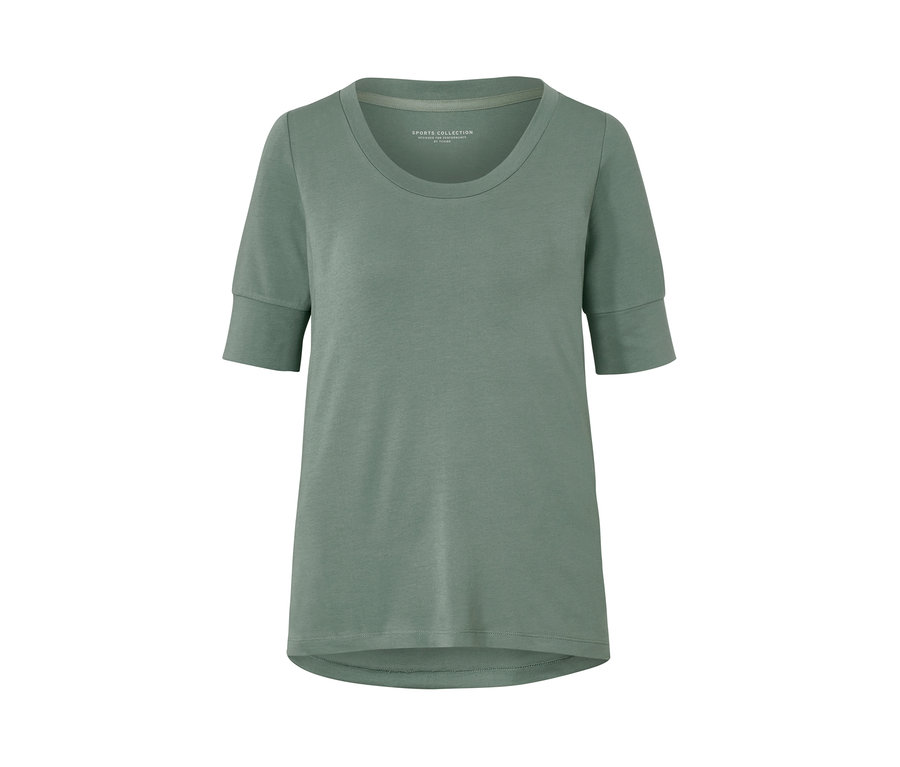 Ein grünes Funktionsshirt, halbarm ist abgebildet.