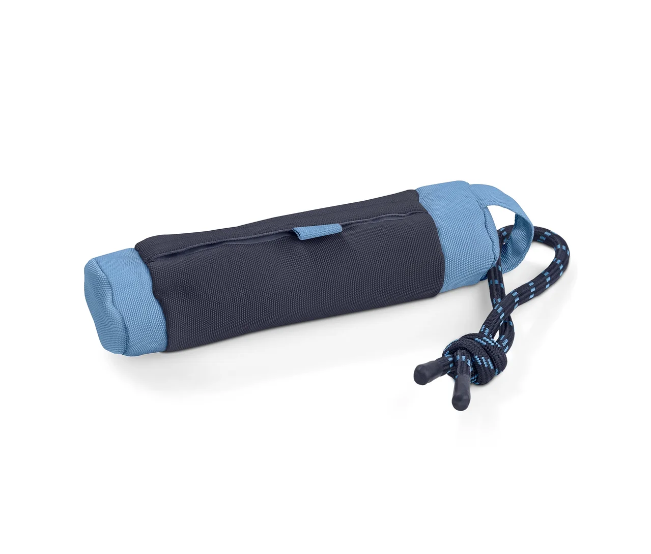 Blau-grauer Hundespielzeug-Futterdummy.