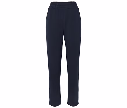 Marineblaue Trainingshose mit elastischem Bund.