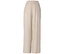Beige, weite Stoffhose mit elastischem Bund.