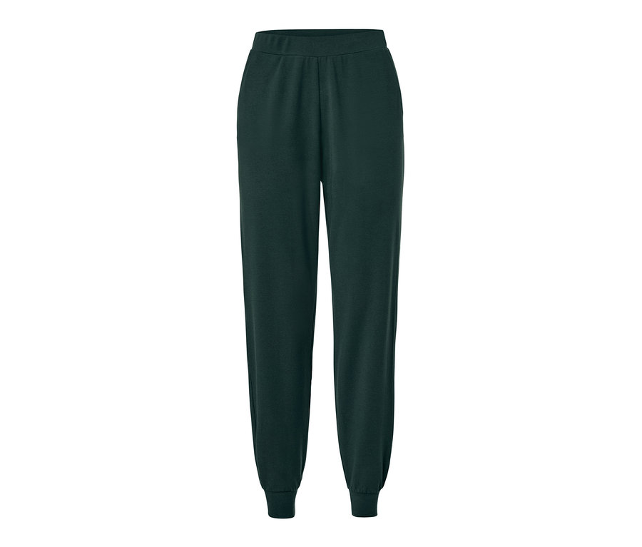 Eine dunkelgrüne Homewear-Hose im Modal-Seide-Mix.