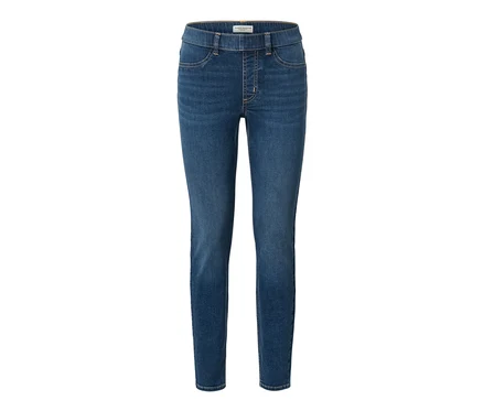 Blaue Treggings »Fit Nelly« auf weißem Hintergrund.
