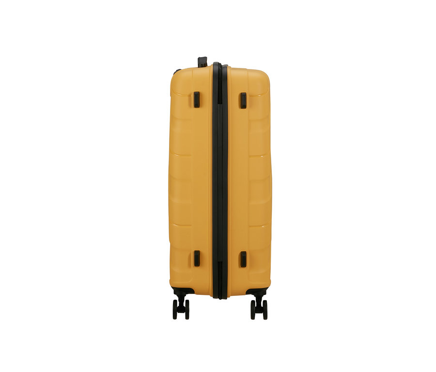 Gelber American Tourister Jetdriver 3.0 Koffer, mittelgroß.
