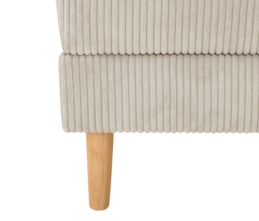 Detailansicht eines creme-farbenen Federkern Eck-Schlafsofas »Jenna«.