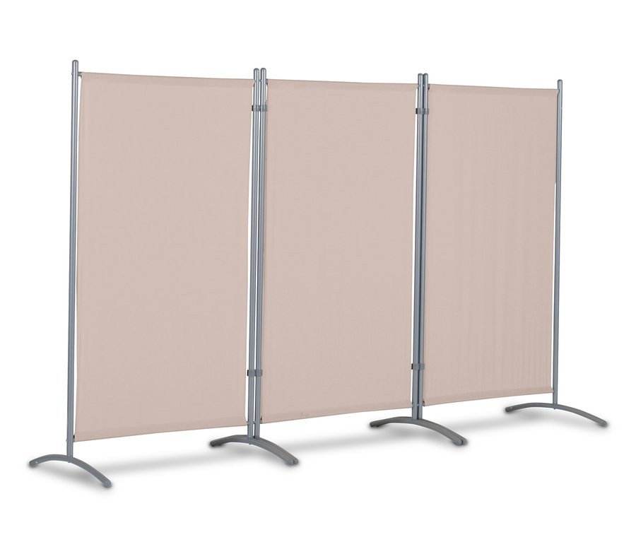 Dreiteilige, beige Leco Stellwand.