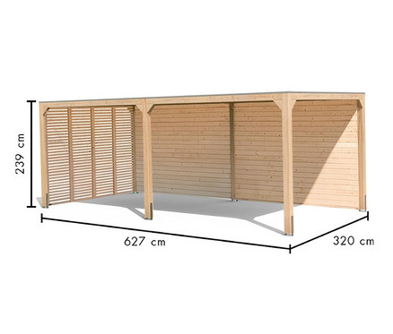 Abbildung des Karibu Pavillons »Markaska«, 627 x 320 cm, 28 mm.