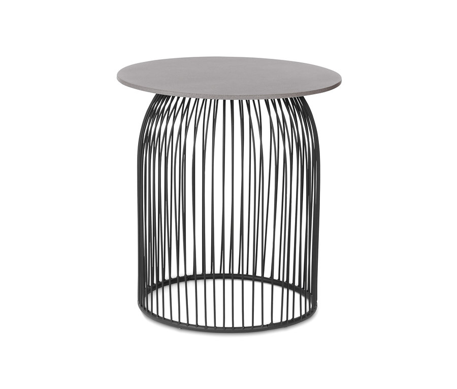 Runder Gartentisch in Betonoptik, 60 x 60 cm.