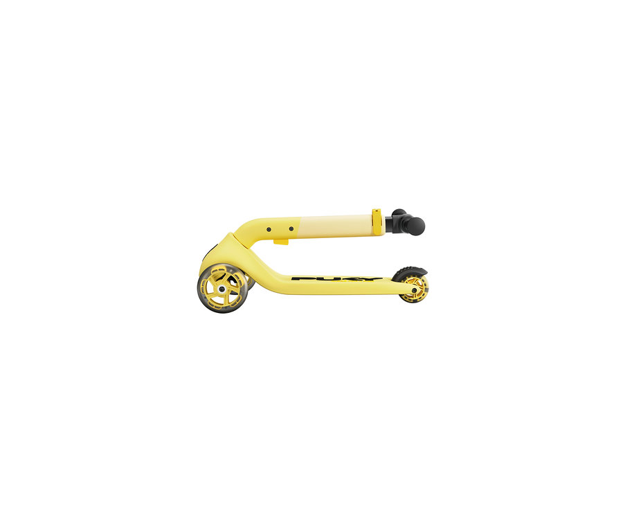 Ein gelber PUKY Roller PUSH liegt auf der Seite.