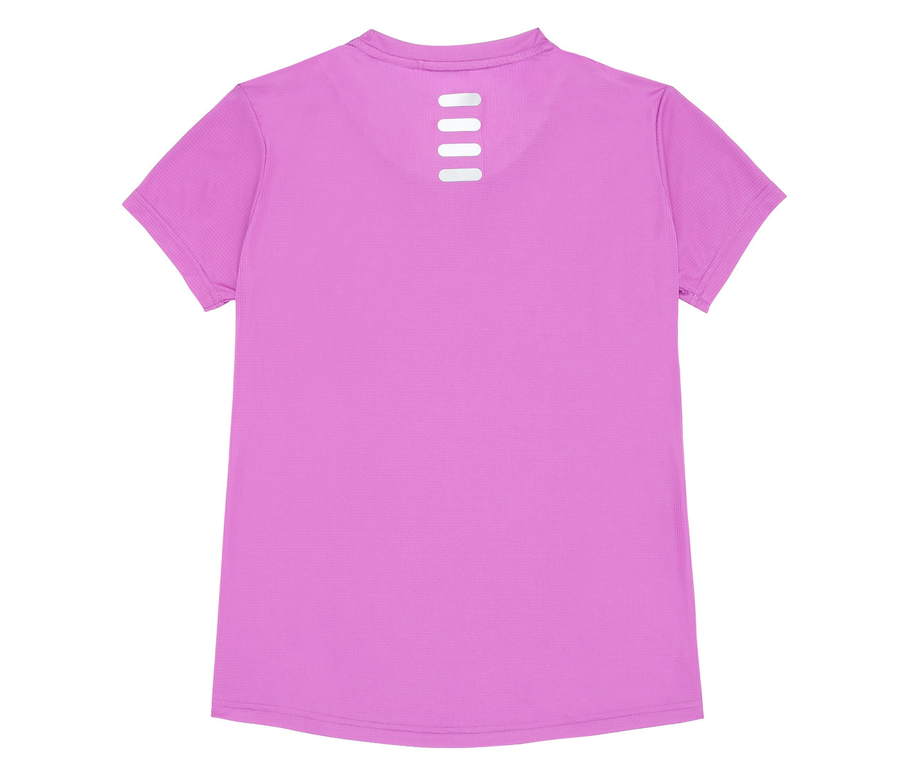 Nahaufnahme der Rückseite eines lila FILA Damen-Funktionsshirts.