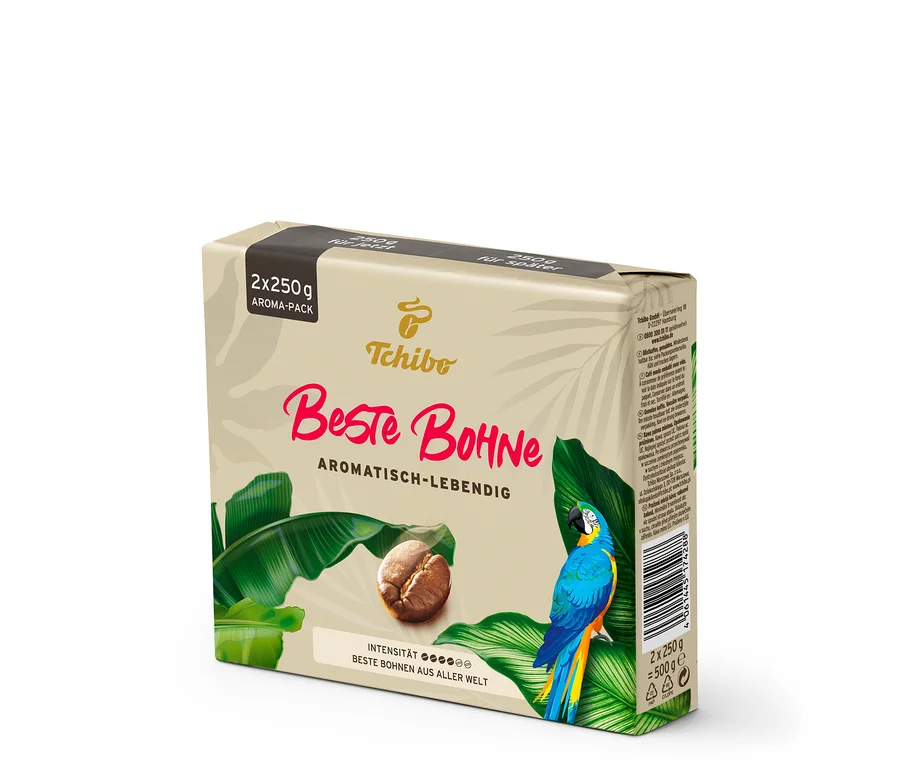 Packung Beste Bohne gemahlener Kaffee.