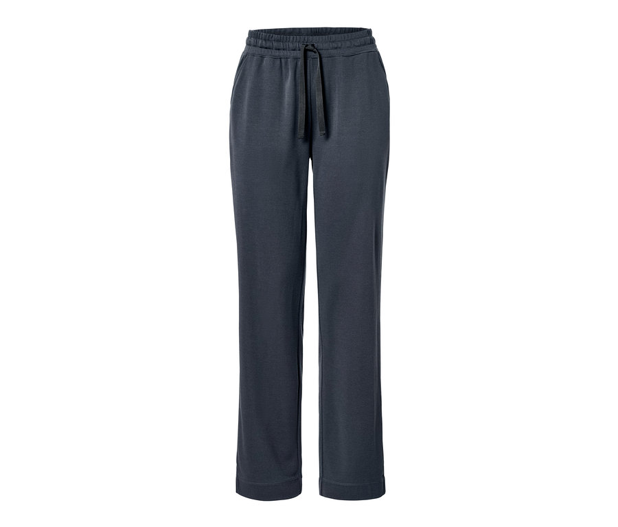 Eine marineblaue Piqué-Loungehose mit Kordelzug.