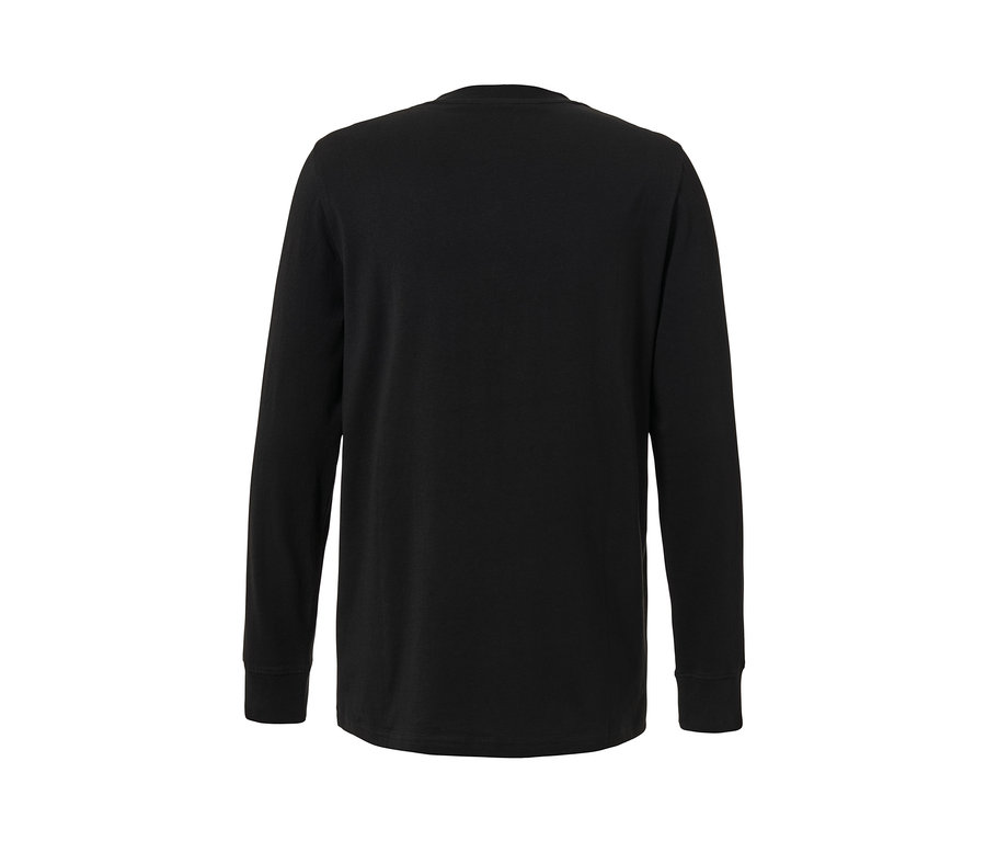 Schwarzes Langarm-Henley.
