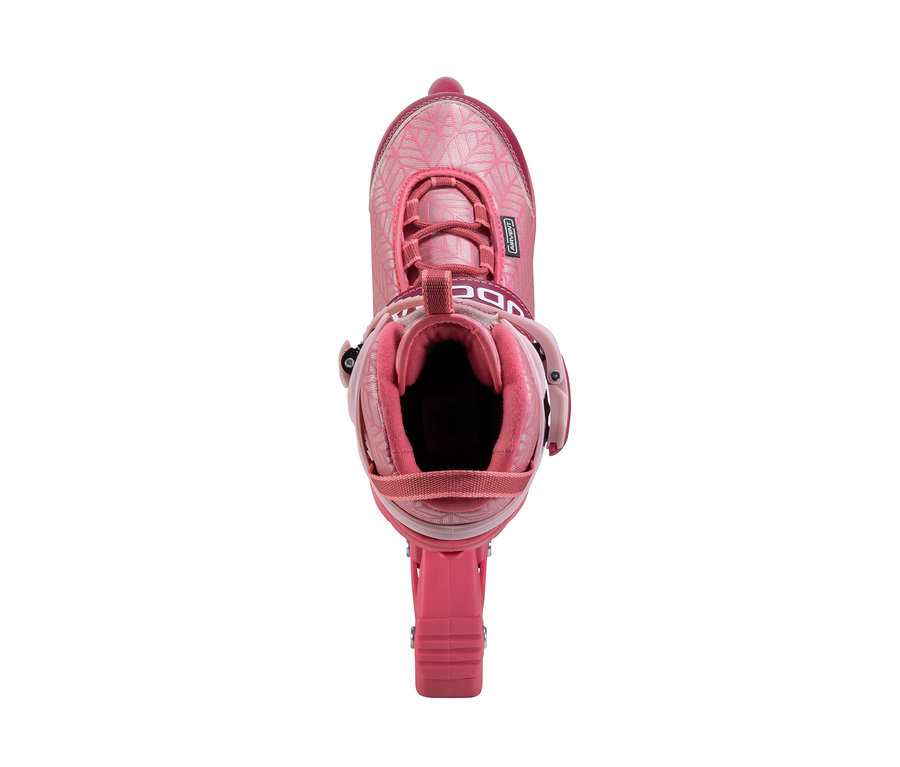 Draufsicht auf einen einzelnen pinken HUDORA Mia 2.0 Inlineskate.