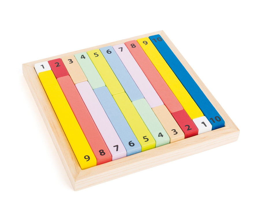 Holz small foot Rechen-Set »Educate« mit bunten Stäben mit Zahlen in einem Rahmen.