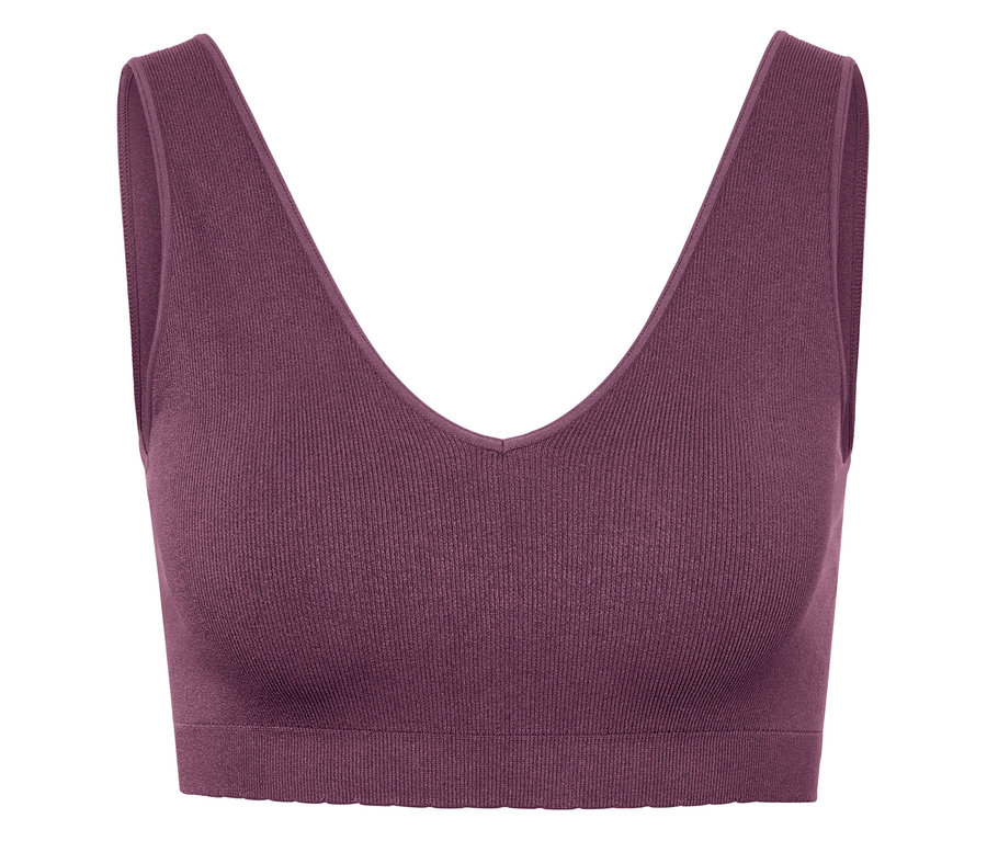 Pflaumenfarbener V-Ausschnitt Sport-BH.