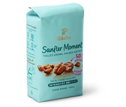 Eine Packung Sanfter Moment - 4x 500g Ganze Bohne.
