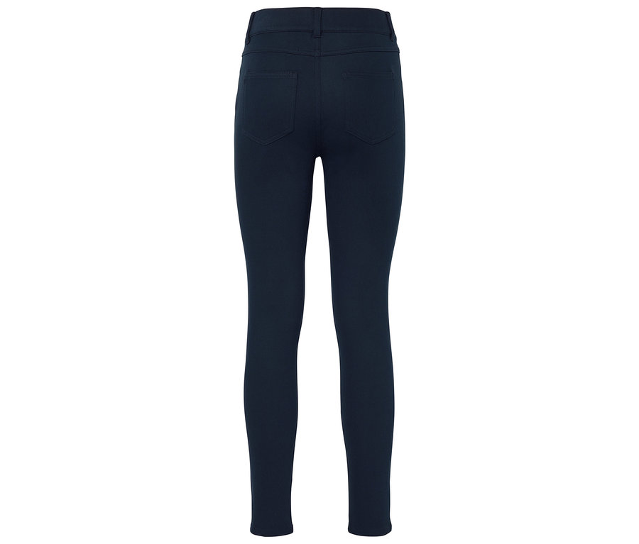 Rückansicht von marineblauen Damen Leggings.