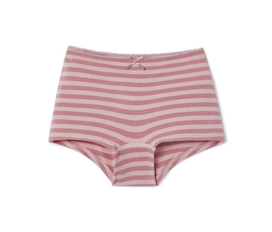 Ein Paar rosa gestreifte Mädchen-Pantys.