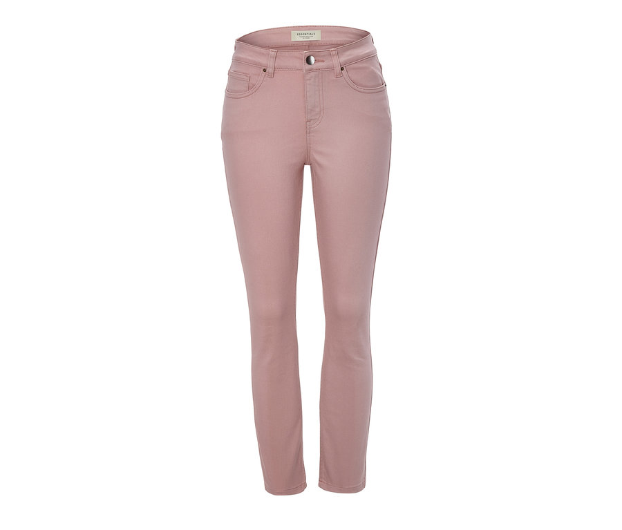 Roséfarbene Slimfit-Jeans.