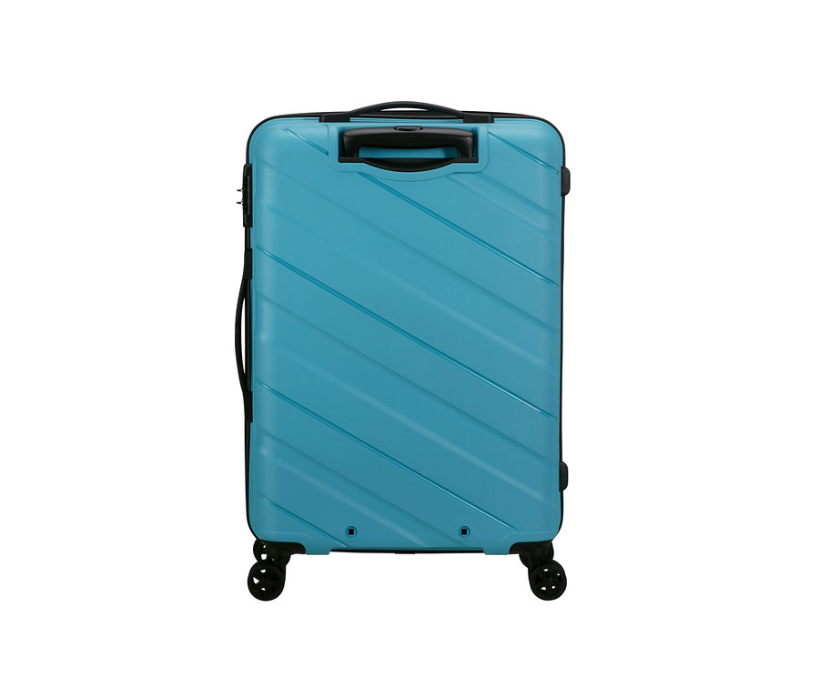 Ein mittelgroßer, hellblauer American Tourister Jetdriver 3.0 Koffer.