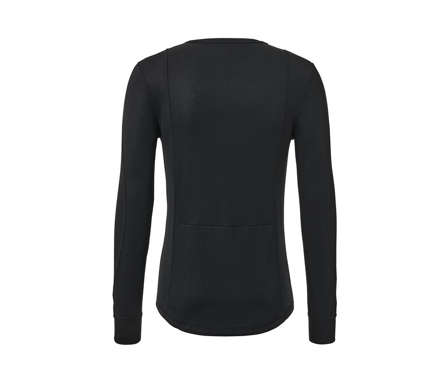 Schwarze Thermo-Funktionsunterwäsche mit langen Ärmeln.