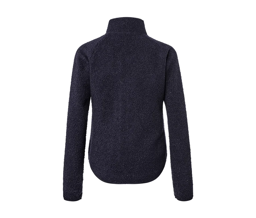 Marineblaue Teddyfleece-Jacke.