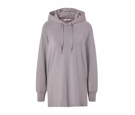 Grauer Lounge-Hoodie.