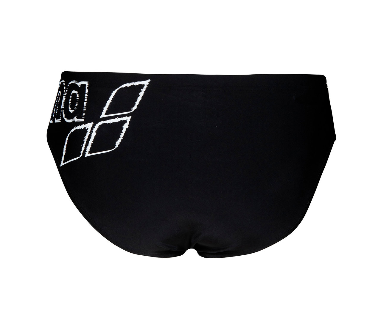 arena Badehosen-Slip Scratchy, schwarz von hinten.