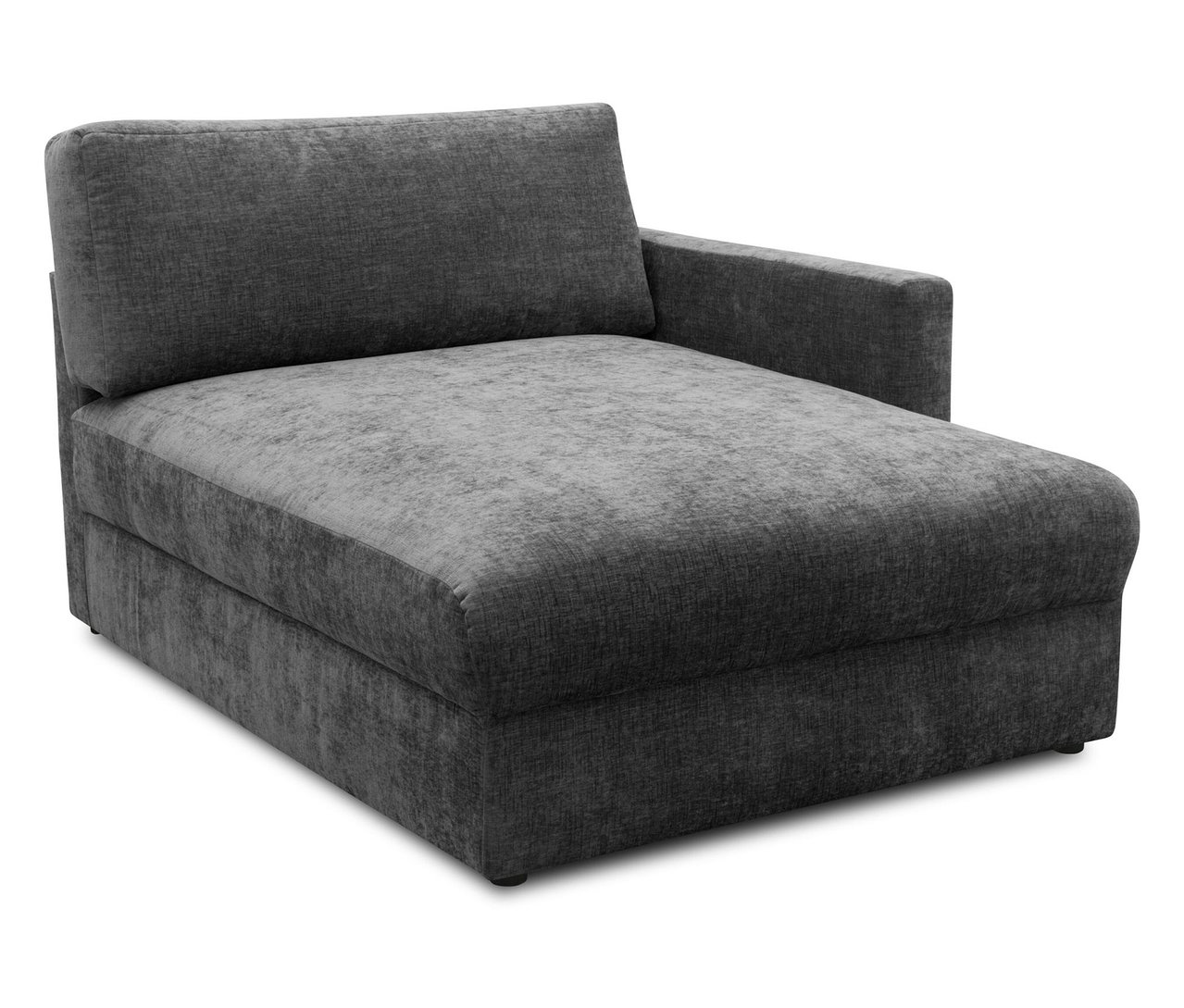Anthrazitfarbener DOMO Longchair, linksbündig.