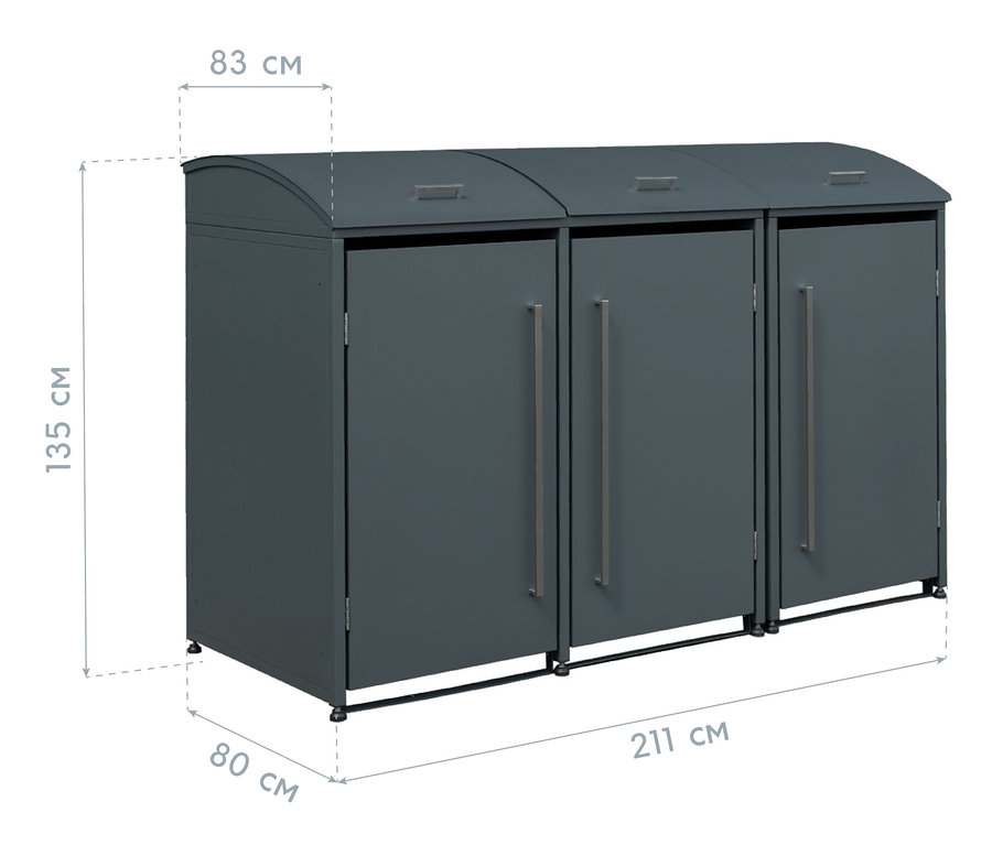 Mülltonnenbox für 3 Mülltonnen.