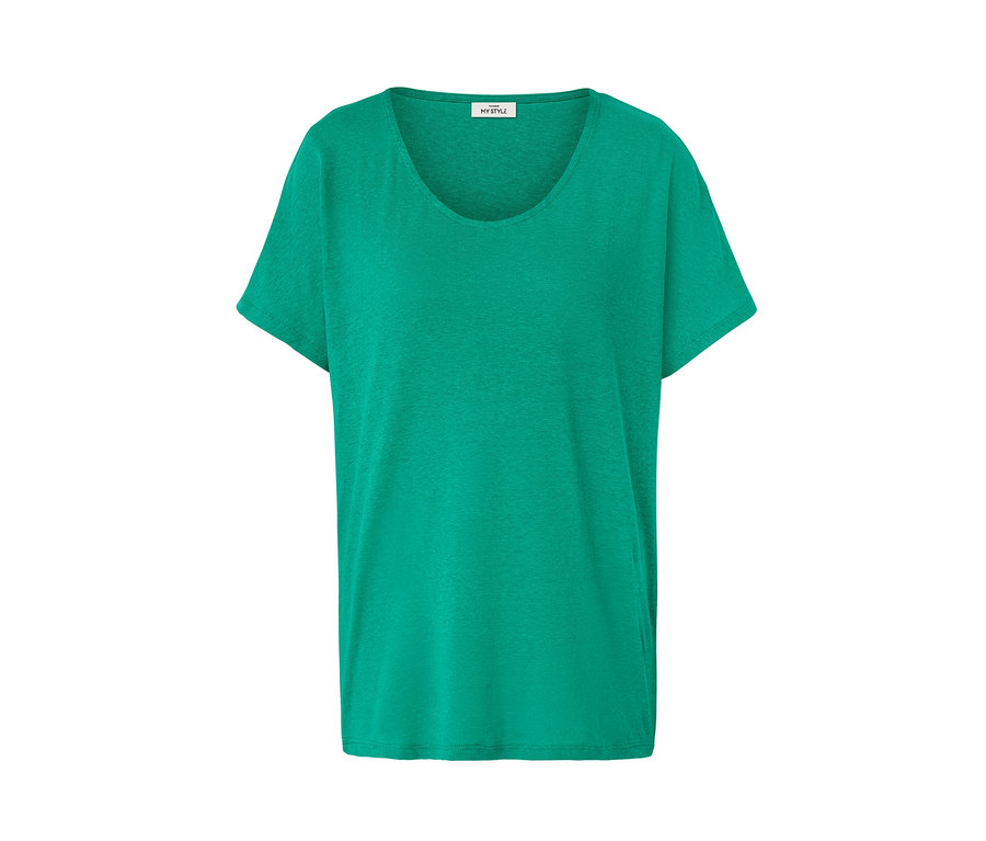 Aqua Shirt aus Leinenmix.