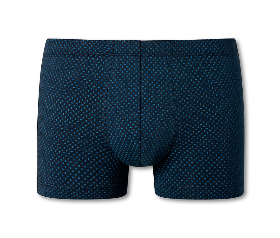 Blaue SCHIESSER Shorts mit Alloverprint.