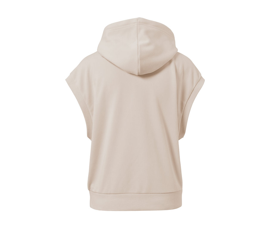 Rückansicht eines ärmellosen Sport-Hoodies.