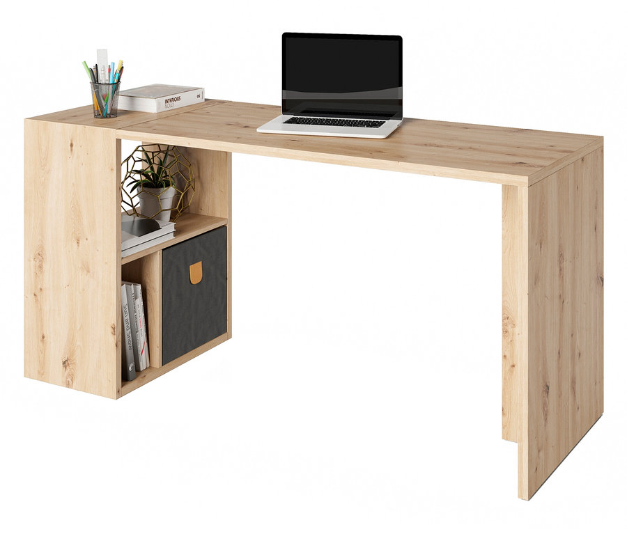 Roba Set »Fortuna«, Beistelltisch und Schreibtisch, Artisan-Eiche, mit Laptop, Stiften, Deko und Ordner.