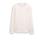Ein Tom Tailor Basic Longsleeve in Gardenia White mit Rundhalsausschnitt und langen Ärmeln liegt flach auf einem weißen Hintergrund.