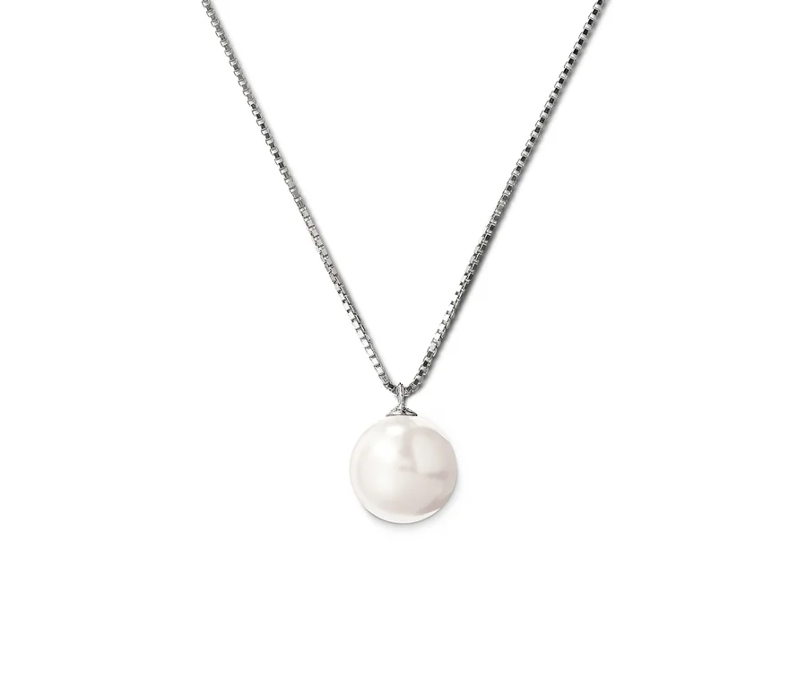 Kette aus 925 Silber mit großer Muschelkernperle.