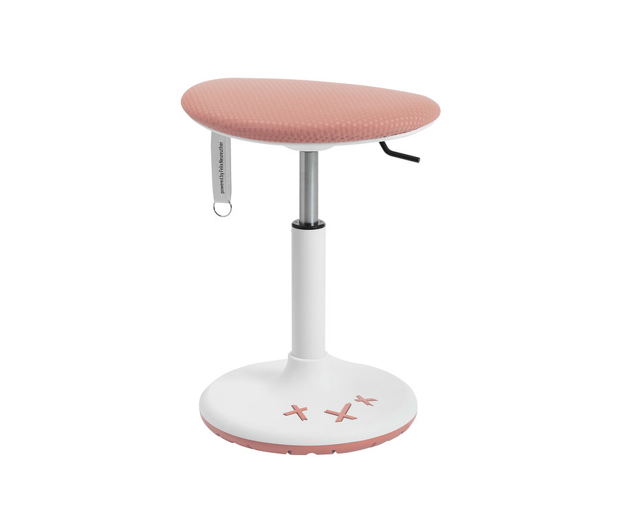 Nahaufnahme des Topstar Kinderhockers »XStool 20« in Rosa mit weißem Sockel.