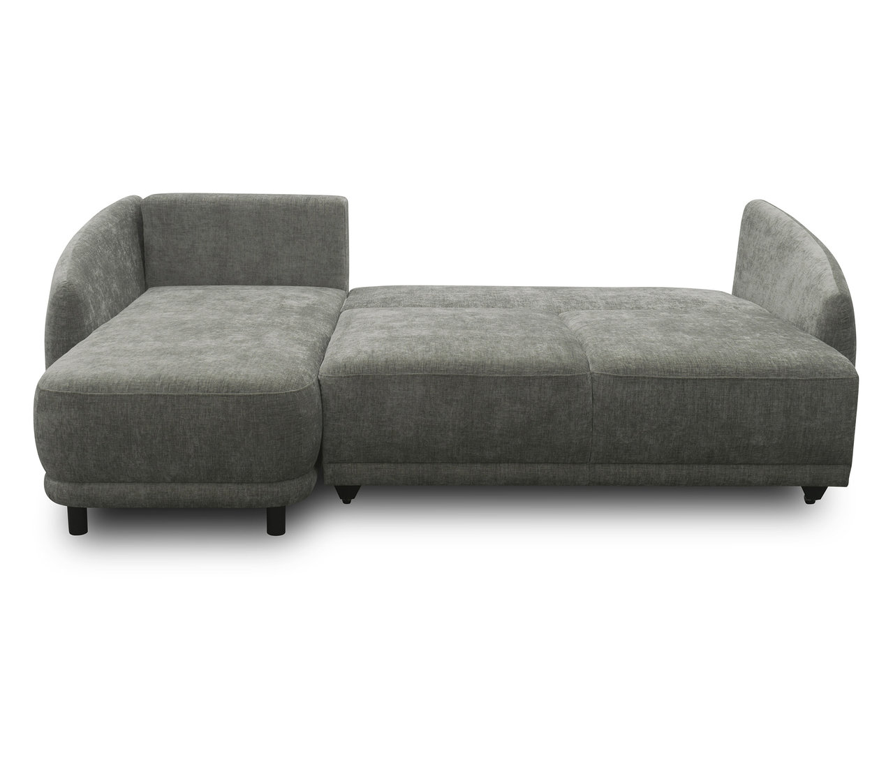 Graues DOMO Ecksofa Longchair, linksbündig.